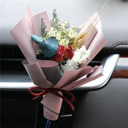 image-Aromatherapy Clip Bouquet - Beige Hydrangea Car Fragrance Decor