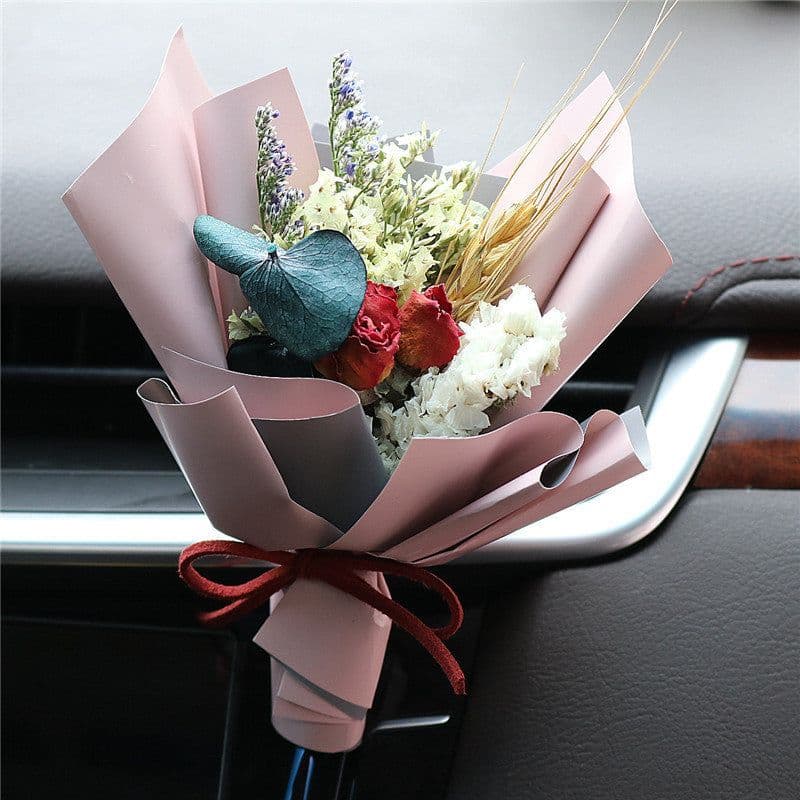 image-Aromatherapy Clip Bouquet - Beige Hydrangea Car Fragrance Decor