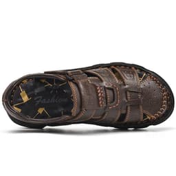 image-Tuttle Men's Sandals - Black Leather Cork Size 48