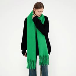 image-GINES LILY 28-Color Cashmere Scarf - Army Green, 43x225cm Warm