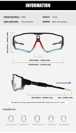 image-ELAX Cycling Glasses Color-Changing Windproof AP