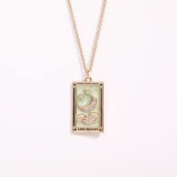 image-Electroplated real gold retro Tarot brand TAROT with drill dripping oil square brand necklace female ins high Zan Zan hot style