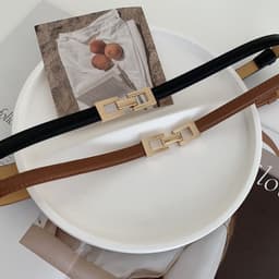 image-Korean Buckle Belt for Women, Trendy Camel Alloy, Fall 2022