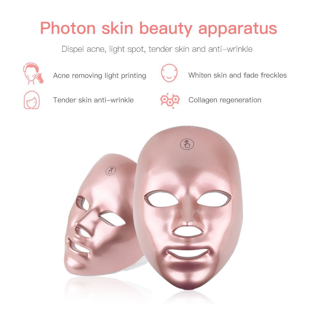 image-GLOMEVE LED Color Light Mask IPL Device - Rechargeable Seven Color Skin Rejuvenation
