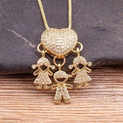 image-Children's Number Pendant Necklace - 18k Gold Plated Copper
