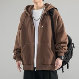 image-Men's Hooded Cardigan Sweatshirt - Dark Gray, 5XL, Loose Fit
