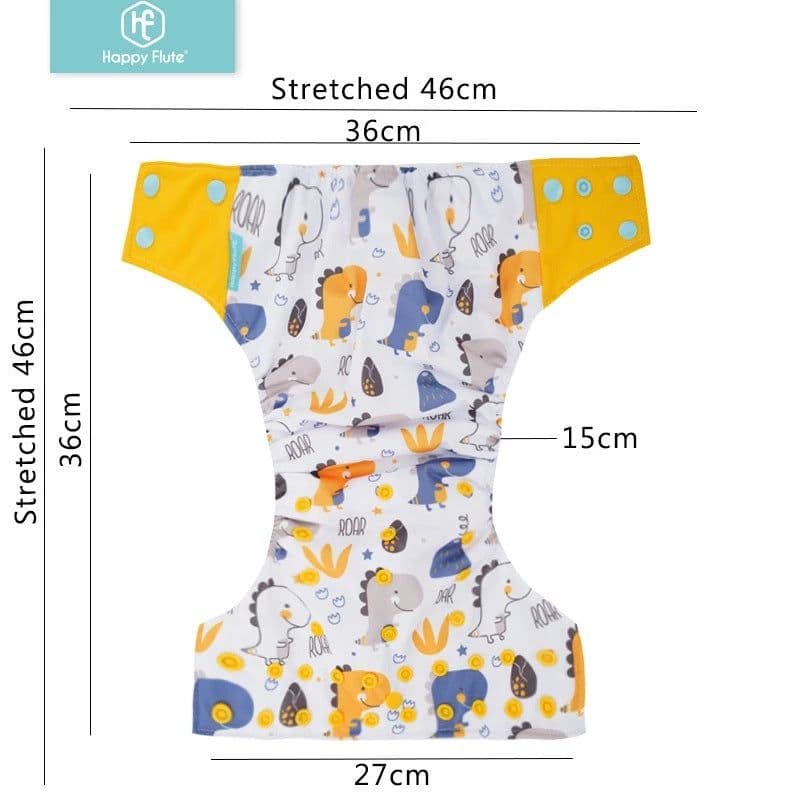 image-Happyflute Cloth Diaper - Waterproof, Anti-Leakage, One Size Fits All