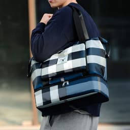 image-Sports Fitness Bag With Independent Shoe Compartment Dry Wet Separation Travel