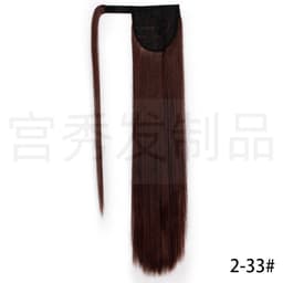 image-European and American wig ponytail straight hair extension Velcro chemical fiber ponytail female wig ponytail hair