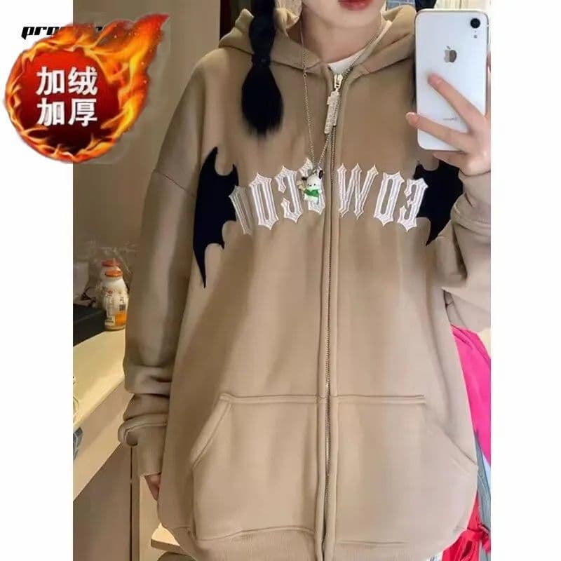 image-PROMONL Demon Hoodie Sweatshirt Women White 3XL