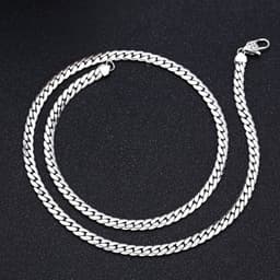 image-Factory wholesale S925 sterling silver fashion Thai silver retro personality flat necklace 5mm vajra buckle snake bone chain men
