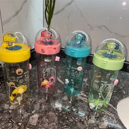 image-Yongkang Cartoon Basketball Water Cup - Green, 420ml Set of 2