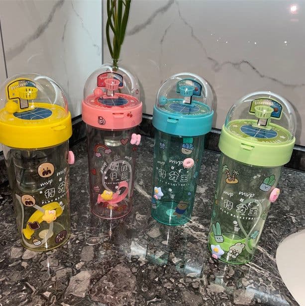 image-Yongkang Cartoon Basketball Water Cup - Green, 420ml Set of 2