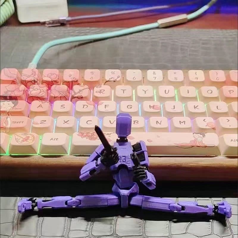 image-YQ 13-14cm 3D Printed Articulated Toy Soldier - Transparent/Purple