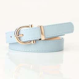 image-Korean Fashion Belt for Ladies - Imitation Leather, Alloy Buckle, Decorative Thin Jeans Belt