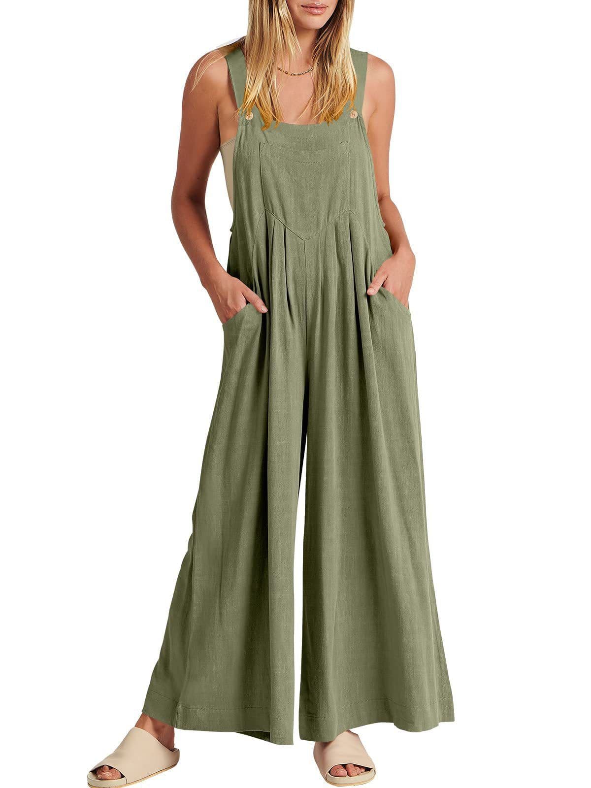 image-Women's Sleeveless Jumpsuit - Dark Brown Polyester 5XL