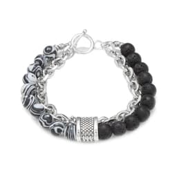 image-PINIYA Punk Style Geometric Men's Bracelet Black