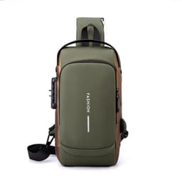 image-Men's Anti-theft Chest Bag - Gray Polyester