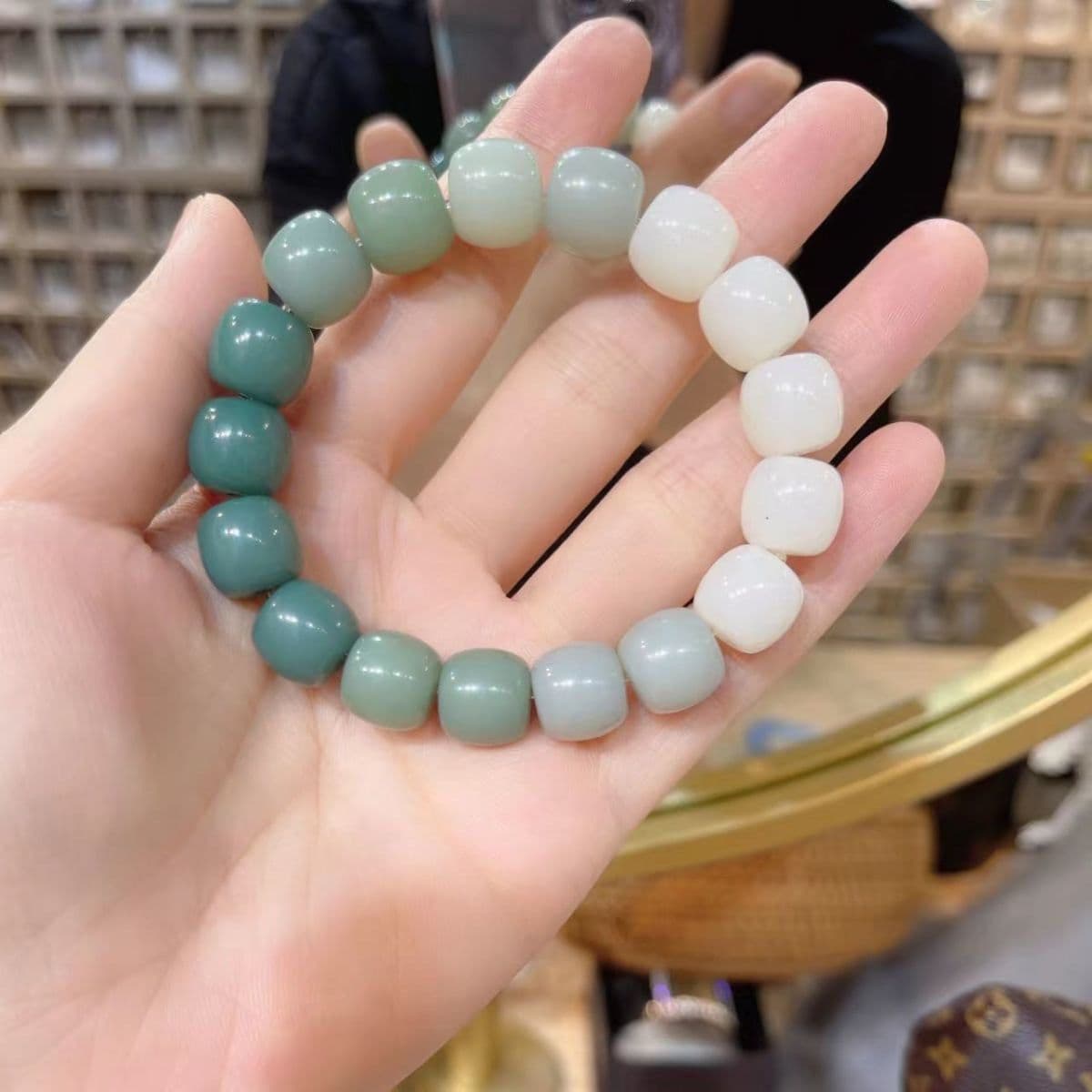 image-Transparent White Jade Imitation Bodhi Bracelet