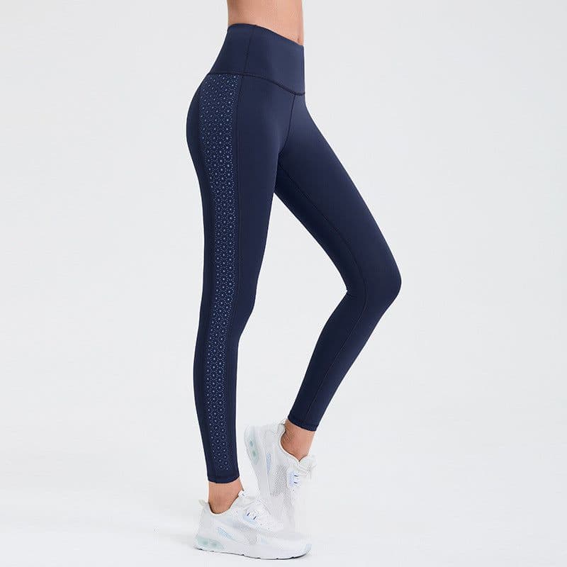 image-Yujia 2023 Peach Yoga Pants - High-Waist Mesh Sweat-Absorbing Tights
