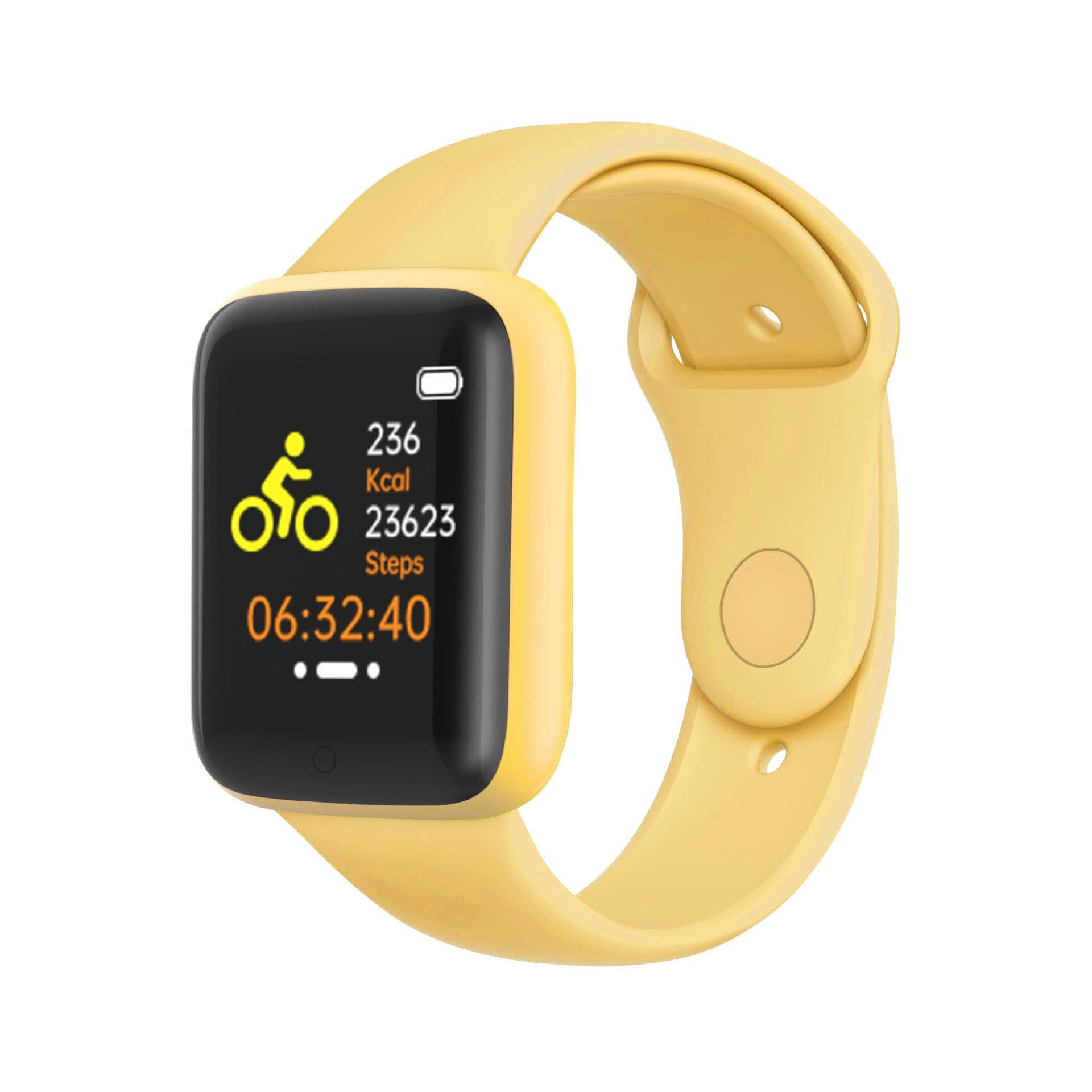 image-Y68 Yellow Sports Bracelet with Bluetooth, Step Tracker, Gift for Men & Women