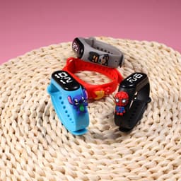 image-Best selling superman bracelet watch LED cartoon doll children's electronic watch student trend fashion swimming waterproof watch