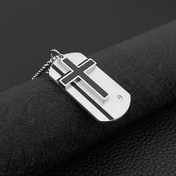 image-Men's Titanium Steel Cross Necklace Triple Use - Type B (63 characters)