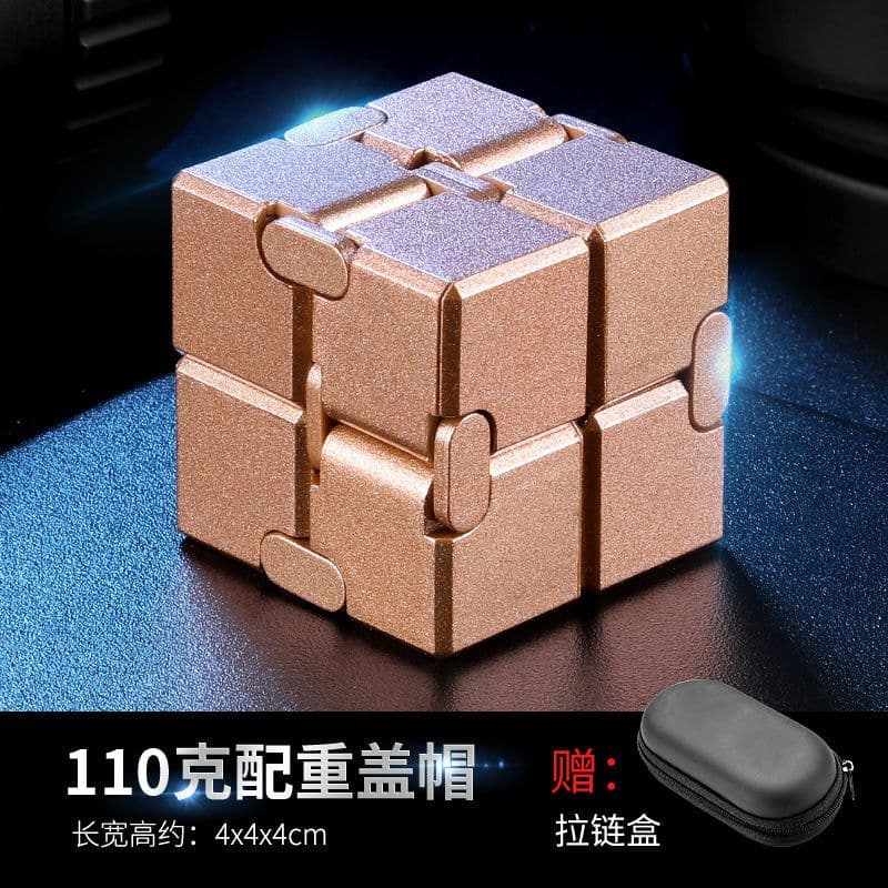 image-Yijie Metal Rubik's Cube - 155g Alloy Flip Toy, Golden Cap, Multi-Cap