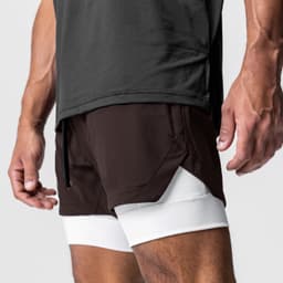 image-European Men's Quick-Dry Muscle Sports Shorts 4XL Beige White