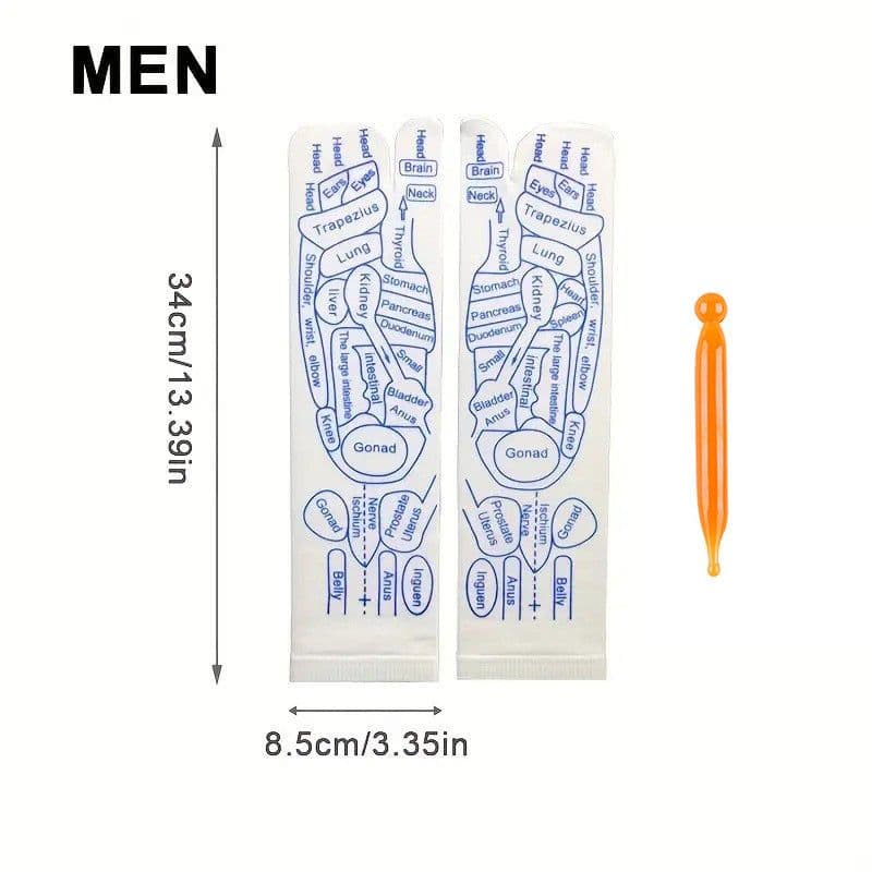 image-Cross-border Warp socks English acupuncture point socks meridian socks Chinese heritage massage socks spot