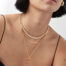 image-Brass Alphabet Necklace Unisex Initial Pendant Gold Plating