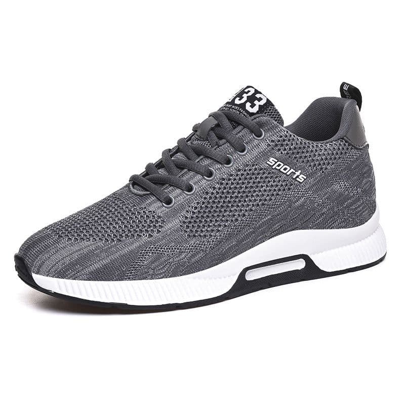 image-Cross-border flying woven sports shoes mesh shoes wear-resistant running sports casual shoes inner invisible height increase 6cm men's shoes