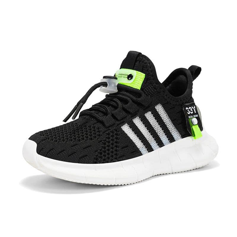 image-Korean Boys' Ice Blue Basketball Sneakers - Fly-Knit Lightweight Soft Sole, Size 38
