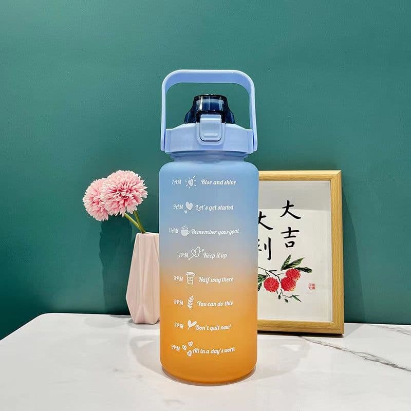 image-Wardcolor Purple Green Gradient 2000ml Sports Bottle Outdoor Portable With Scale