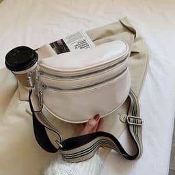 image-PU Shoulder Bag - Brown Crossbody Messenger Bag