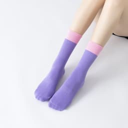 image-Two-Tone Yoga Socks - Cotton Non-Slip Pilates Fitness
