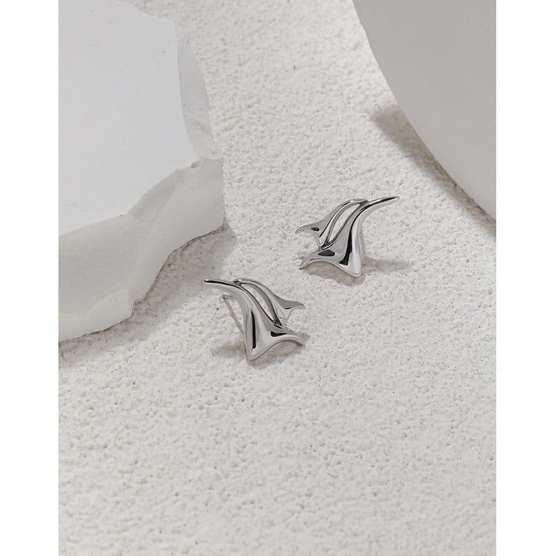 image-S925 Sterling Silver Seagull Earrings Women