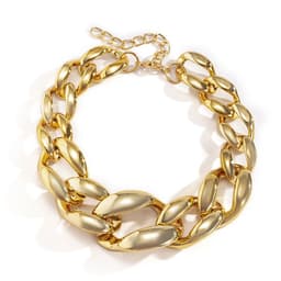 image-European and American cross-border jewelry hip-hop punk thick chain hollow pendant female street snap buttons exaggerated single-layer necklace