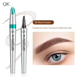 image-Cross-border QIC Japanese four-head eyebrow pencil imitation wild eyebrow waterproof non-smudge four-claw forked liquid eyebrow pencil