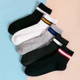 image-Men's Ankle Socks - Breathable Cotton Sports Socks