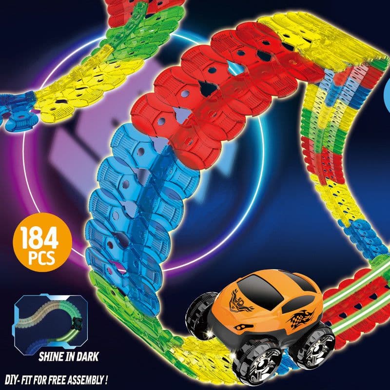 image-Soft rubber track roller coaster gravity-free track car cross-border e-commerce electric variety diy small train children's toys