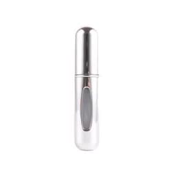 image-New portable 5ml mini self-pump perfume bottle bottom refillable spray bottle aluminum perfume empty bottle