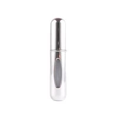 image-New portable 5ml mini self-pump perfume bottle bottom refillable spray bottle aluminum perfume empty bottle