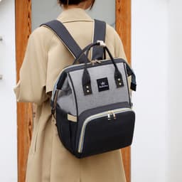 image-Mummy Backpack Large Capacity Grey Oxford Cloth