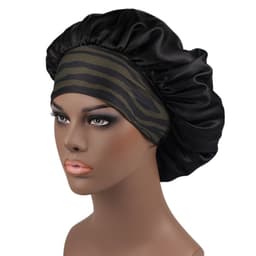 image-Amazon hot selling wide strip wide brim high elastic headband night cap ladies chemotherapy cap hair care cap