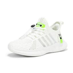 image-Korean Boys' Ice Blue Basketball Sneakers - Fly-Knit Lightweight Soft Sole, Size 38