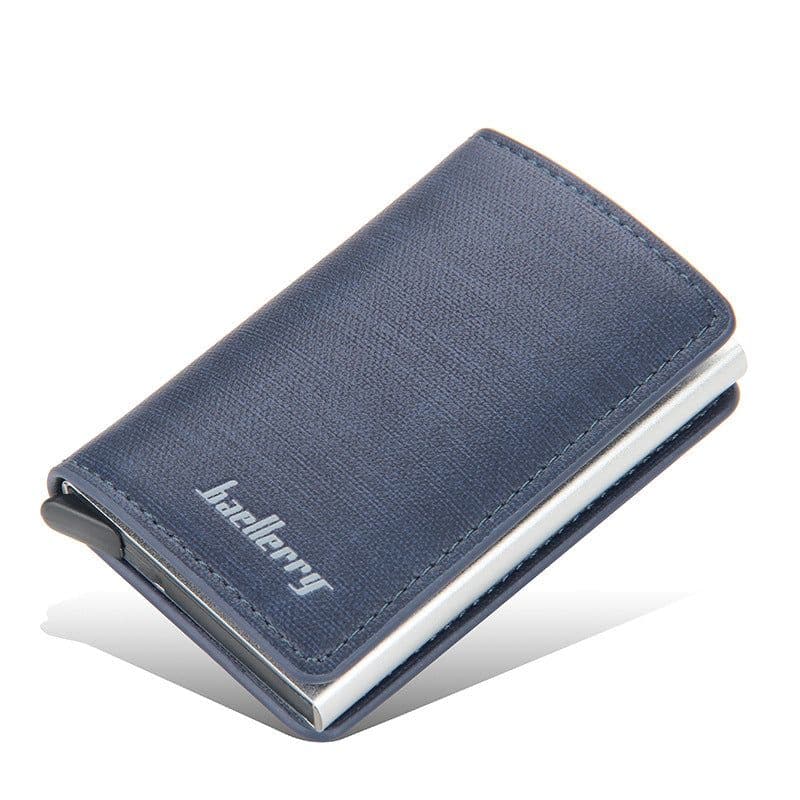 image-2021 new men's and women's neutral card holder metal aluminum shell anti-magnetic automatic pop-up rfid business card holder card holder