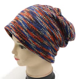 image-Knitted Beanie Hat - Colorful Grid Windproof Unisex