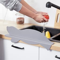 image-Kitchen Sink Splash Guard Silicone Suction Cup Baffle