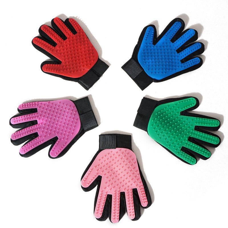 image-Silicone Pet Grooming Gloves - Hair Removal Brush